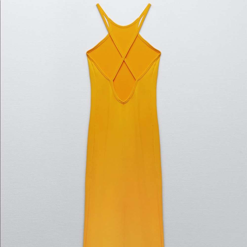 Zara orange ribbed dress